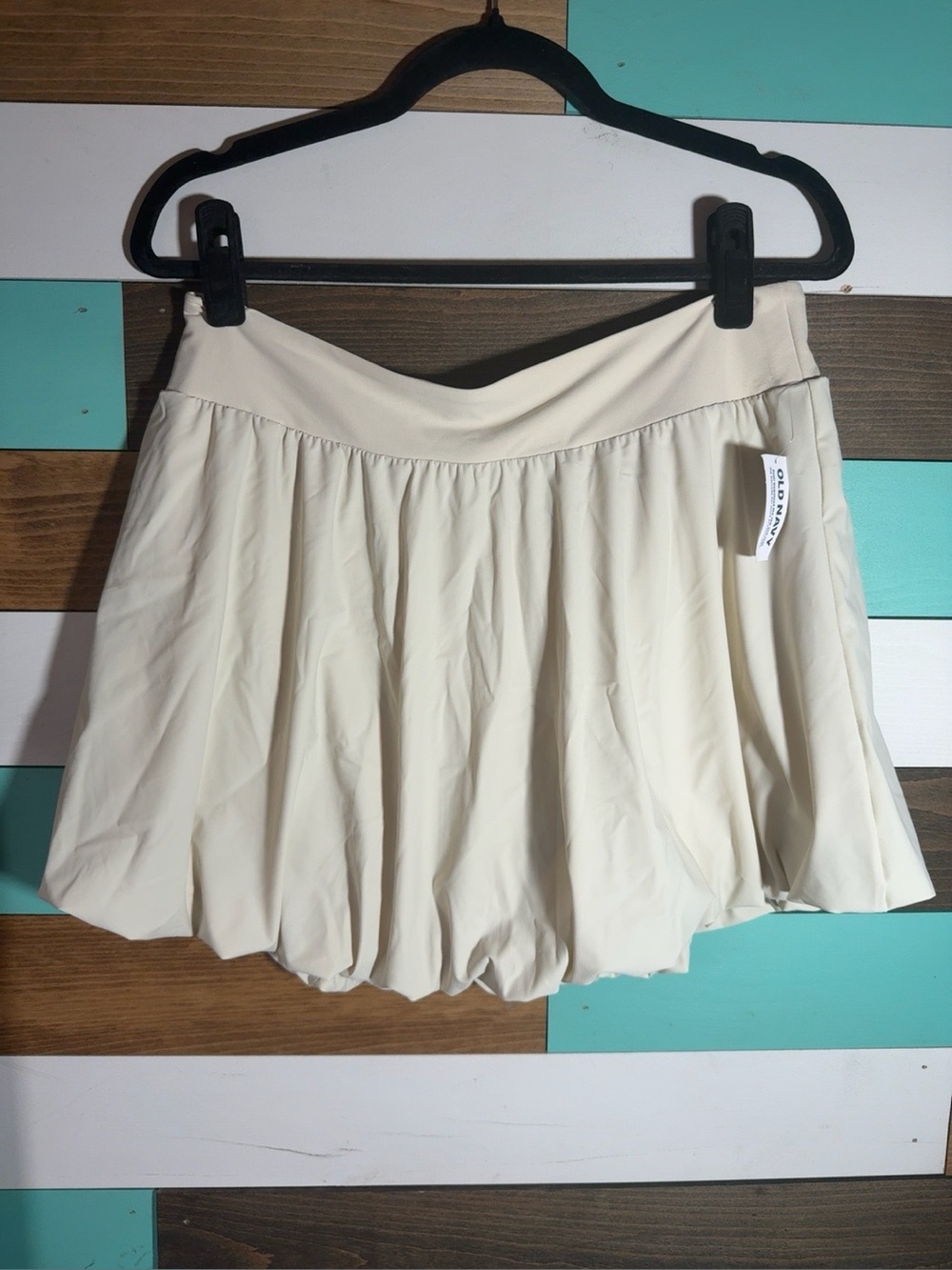 Old Navy PowerSoft Flouncy Skort Women’s Large Ivory High Rise Go-Dry NWT